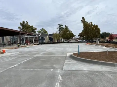 Commercial parking lot concrete